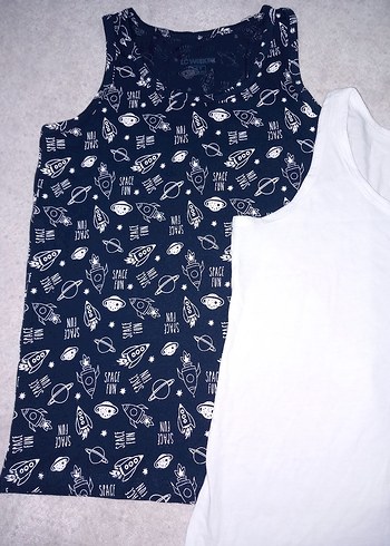 Baskılı ve Beyaz Erkek Çocuk Atlet 2'li - Görsel 7