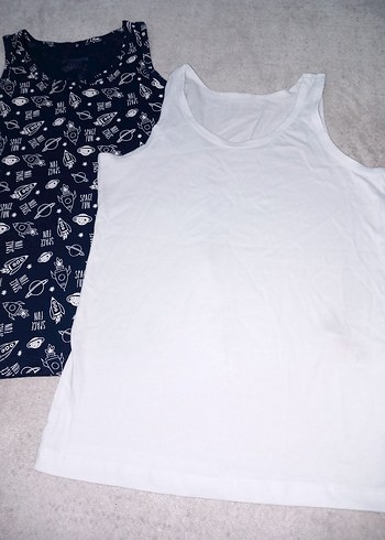 Baskılı ve Beyaz Erkek Çocuk Atlet 2'li - Görsel 5