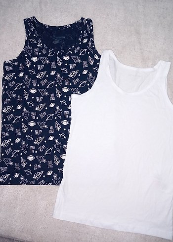 Baskılı ve Beyaz Erkek Çocuk Atlet 2'li - Görsel 8