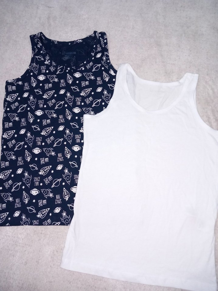 Baskılı ve Beyaz Erkek Çocuk Atlet 2'li - Görsel 4