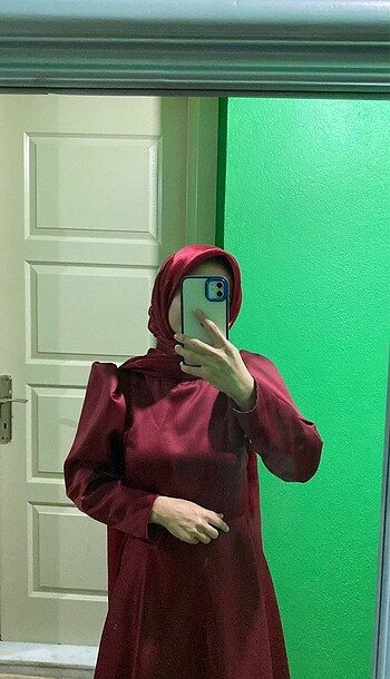 s Beden bordo Renk Saten abiye