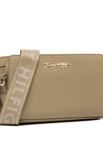 Tommy Hilfiger Haki Deri Kadın Çapraz Çanta