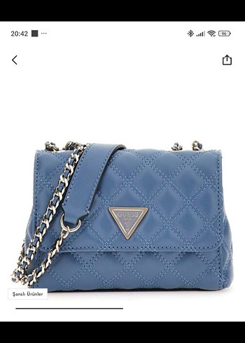Guess Mavi Zincir Detaylı Kadın Çanta
