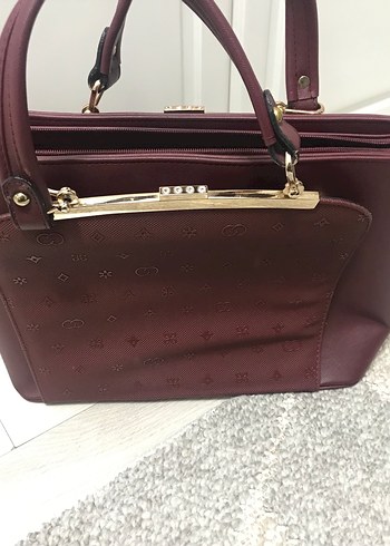 Bordo Deri İş Çantası - Görsel 2