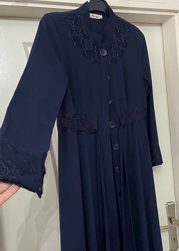 Nakışlı Lacivert Uzun Kollu Kadın FERACE - Görsel 3