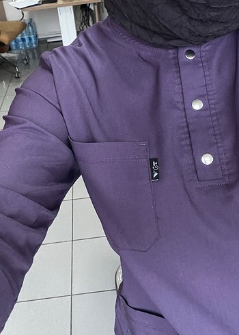 Mor Yüksek Yakalı Kadın Üniforma Takım - Görsel 3