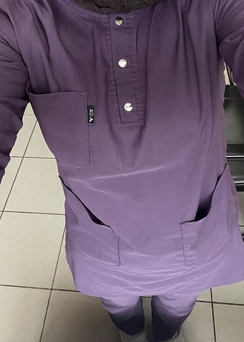 Mor Yüksek Yakalı Kadın Üniforma Takım - Görsel 2