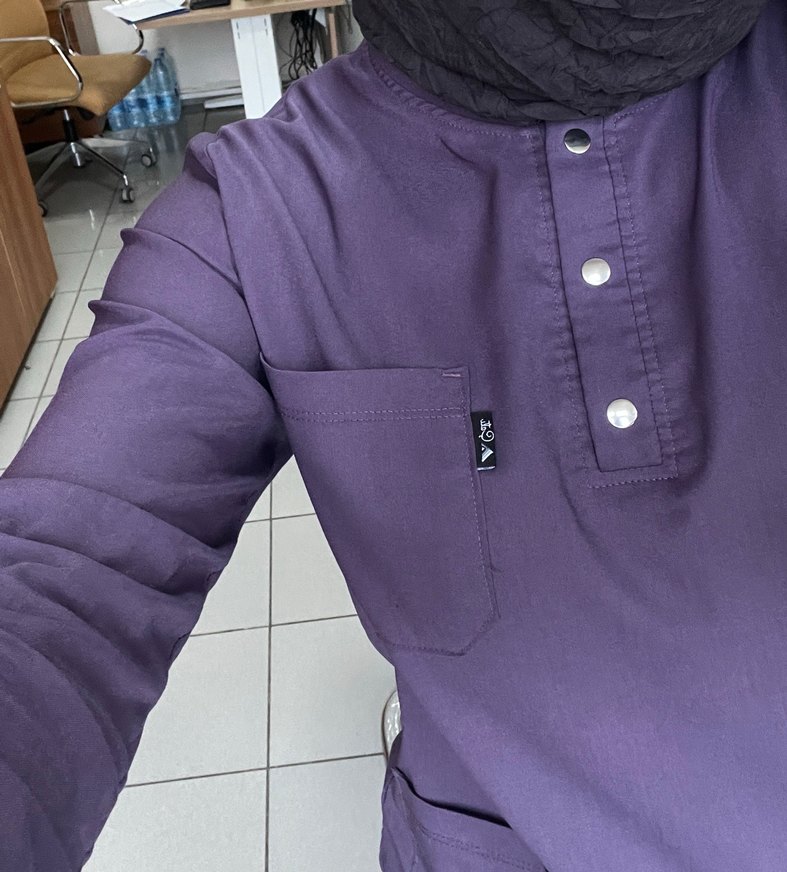 Mor Yüksek Yakalı Kadın Üniforma Takım - Görsel 3