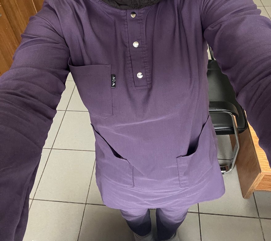 Mor Yüksek Yakalı Kadın Üniforma Takım - Görsel 2