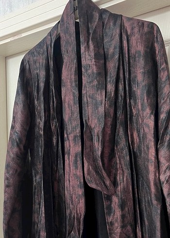 Siyah Uzun Salaş Kadın Kimono Abaya - Görsel 3