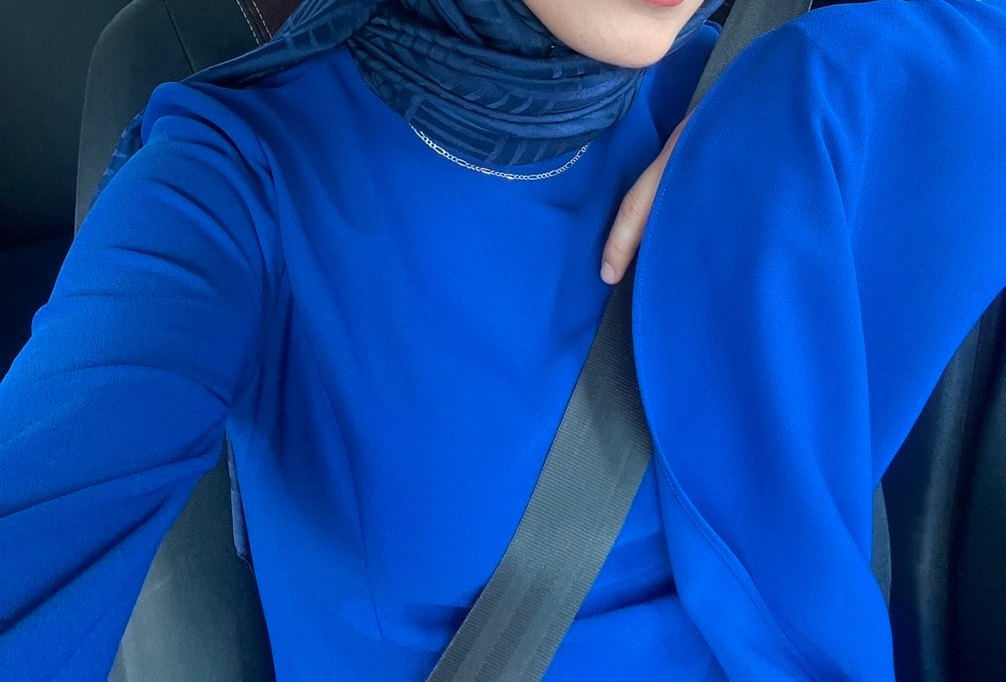 Mavi Uzun Kollu Salaş Kadın Elbise - Görsel 4