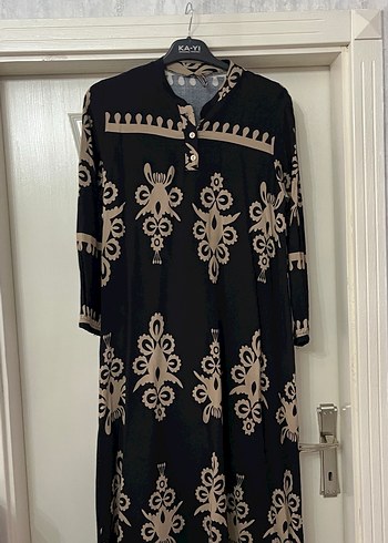 Bohem Siyah Uzun Kollu Salaş Elbise - Görsel 4