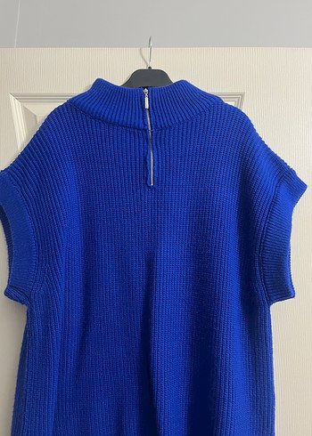 Kadın Mavi Boğazlı Triko Süveter - Görsel 4