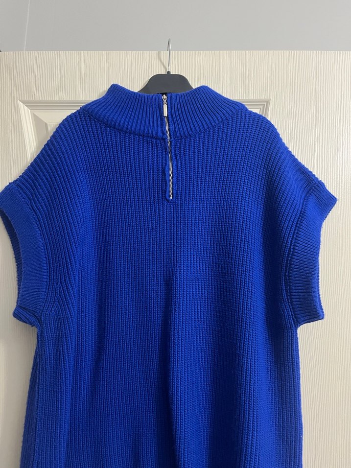 Kadın Mavi Boğazlı Triko Süveter - Görsel 4