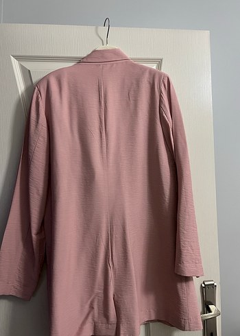Düğmeli Pembe Kadın Blazer Ceket - Görsel 4