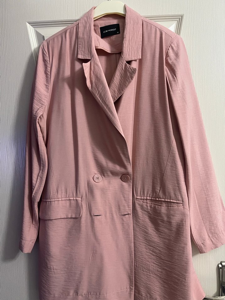 Düğmeli Pembe Kadın Blazer Ceket - Görsel 2