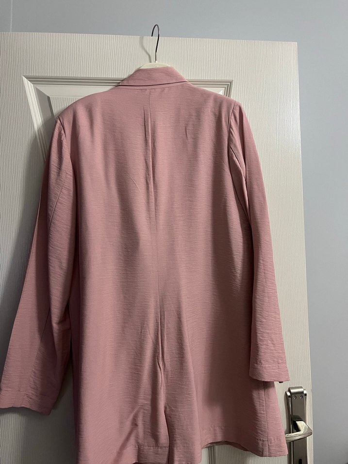 Düğmeli Pembe Kadın Blazer Ceket - Görsel 4