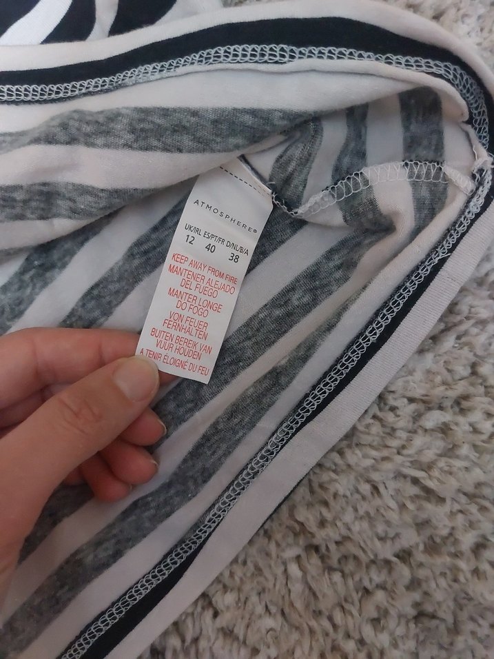 Çizgili Desenli Mini Etek M - Görsel 3