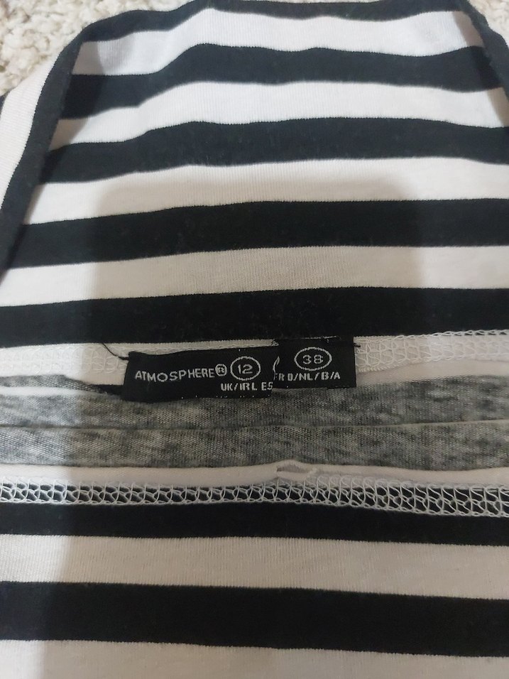 Çizgili Desenli Mini Etek M - Görsel 2