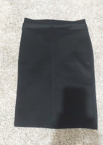 CREAM & ROUGE Siyah Drapeli Kadın Kalem Etek S - Görsel 6