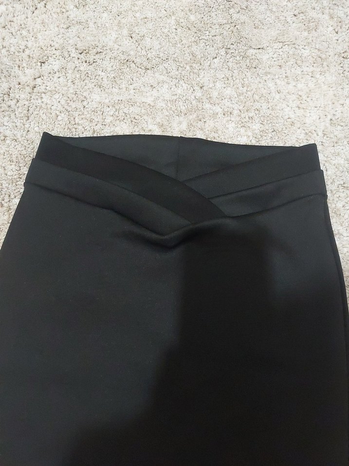 CREAM & ROUGE Siyah Drapeli Kadın Kalem Etek S - Görsel 2