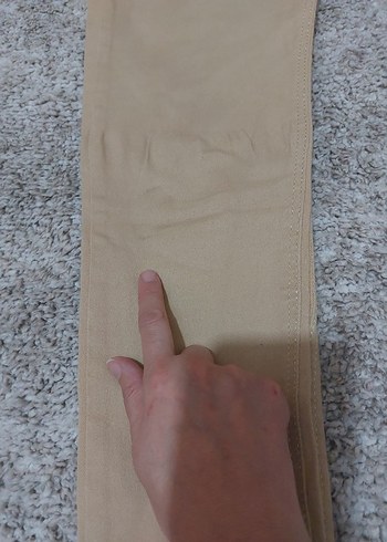 Bej Kadın Kumaş Pantolon Midi Boy - Görsel 3