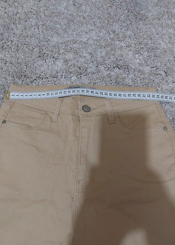 Bej Kadın Kumaş Pantolon Midi Boy - Görsel 6