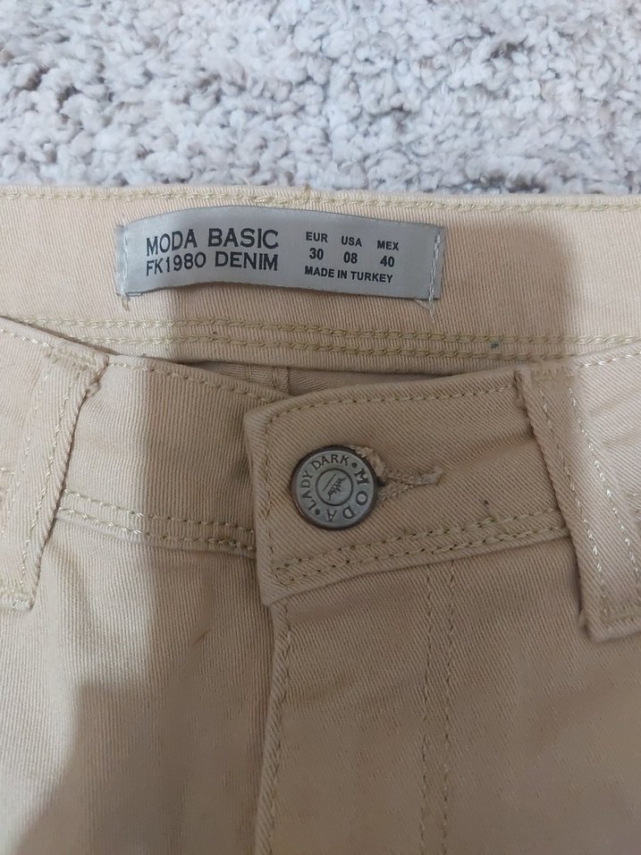 Bej Kadın Kumaş Pantolon Midi Boy - Görsel 4