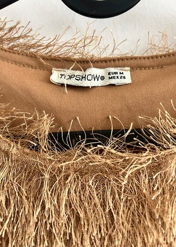 Bej Kadın Midi Yumuşak Peluş Elbise - Görsel 3