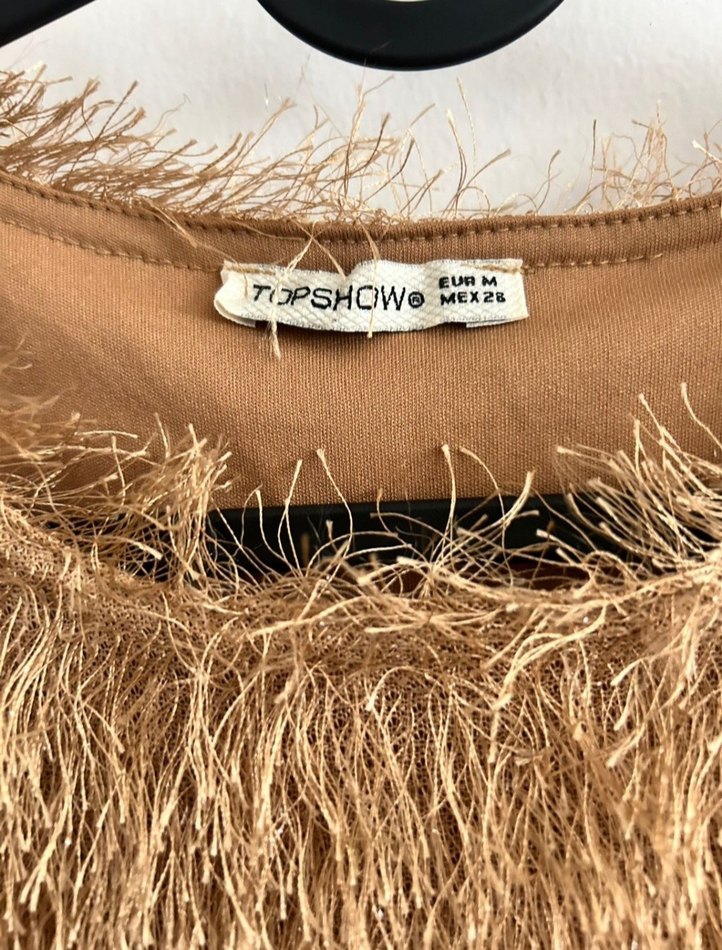 Bej Kadın Midi Yumuşak Peluş Elbise - Görsel 3