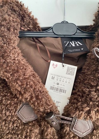 Zara Kahverengi Peluş Kısa Kadın mont - Görsel 3