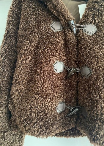 Zara Kahverengi Peluş Kısa Kadın mont - Görsel 2