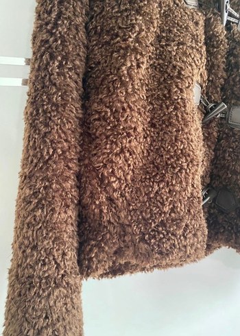 Zara Kahverengi Peluş Kısa Kadın mont - Görsel 7