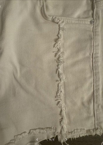 KOTON Beyaz  Mini kot Şort - Görsel 4