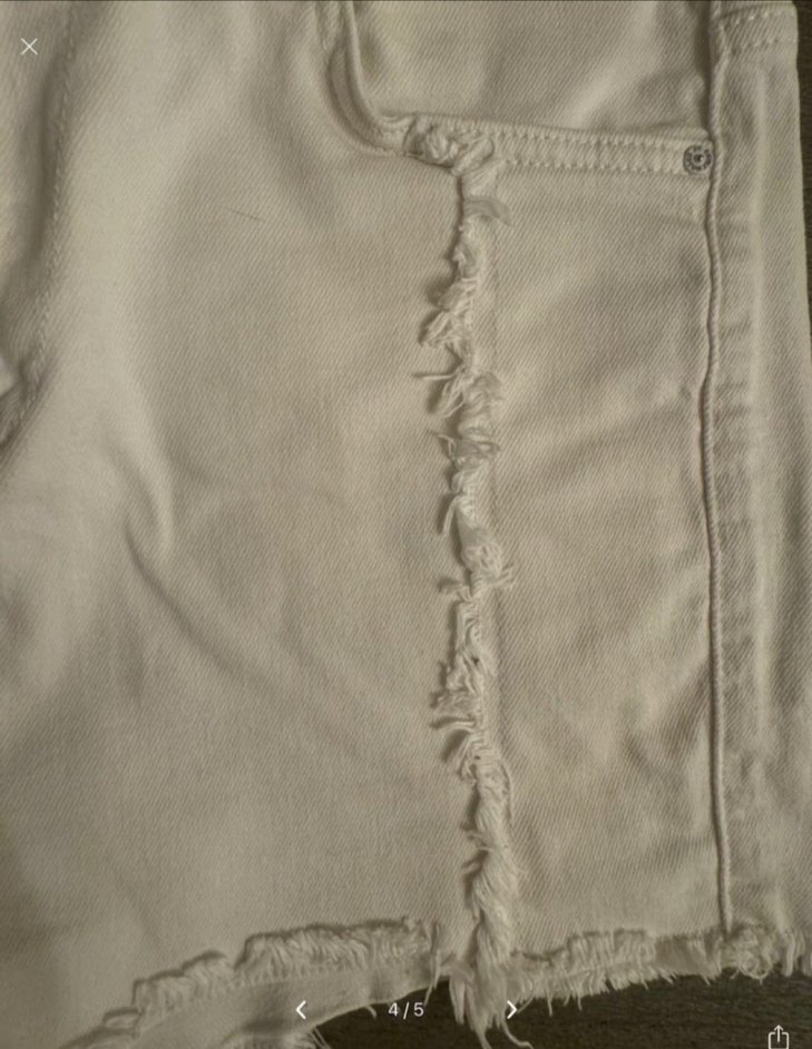 KOTON Beyaz  Mini kot Şort - Görsel 4