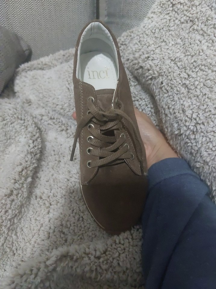 İNCİ marka Bej Süet Platform Topuklu Kadın Spor Ayakkabı - Görsel 3