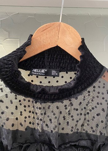 HELLİE kadın kadife şık bluz L - Görsel 2