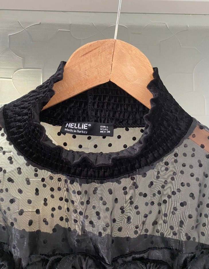 HELLİE kadın kadife şık bluz L - Görsel 2