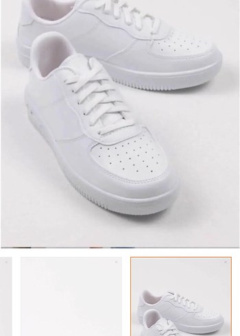 Beyaz Platform Topuklu Bağcıklı Kadın Spor Ayakkabı - Görsel 5