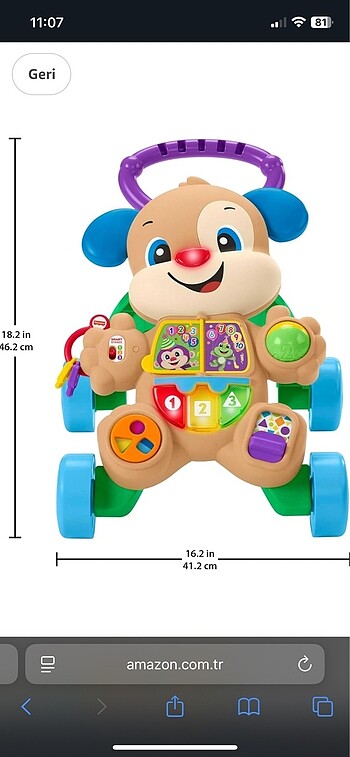  Beden Fisher Price yuruteç inanilmaz kullanışlı müzikli