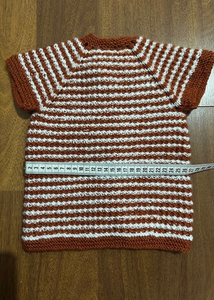 Yün örgü bebek yeleği - Görsel 4