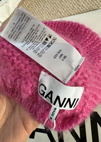  Beden pembe Renk Pembe Örgü GANNI Bere