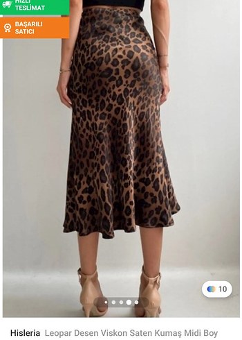 s Beden kahverengi Renk Leopar Etek