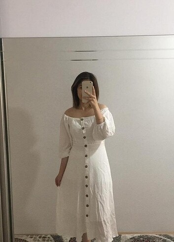 36 Beden Beyaz elbise
