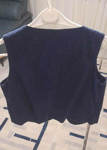 Mavi Düğmeli Erkek Kot Yelek - Görsel 2