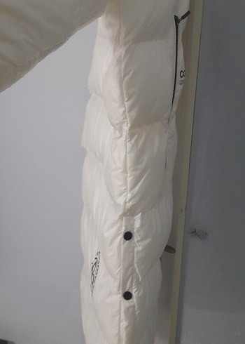 Beyaz Fermuarlı Kadın Midi Kaban s m beden uyumlu - Görsel 3