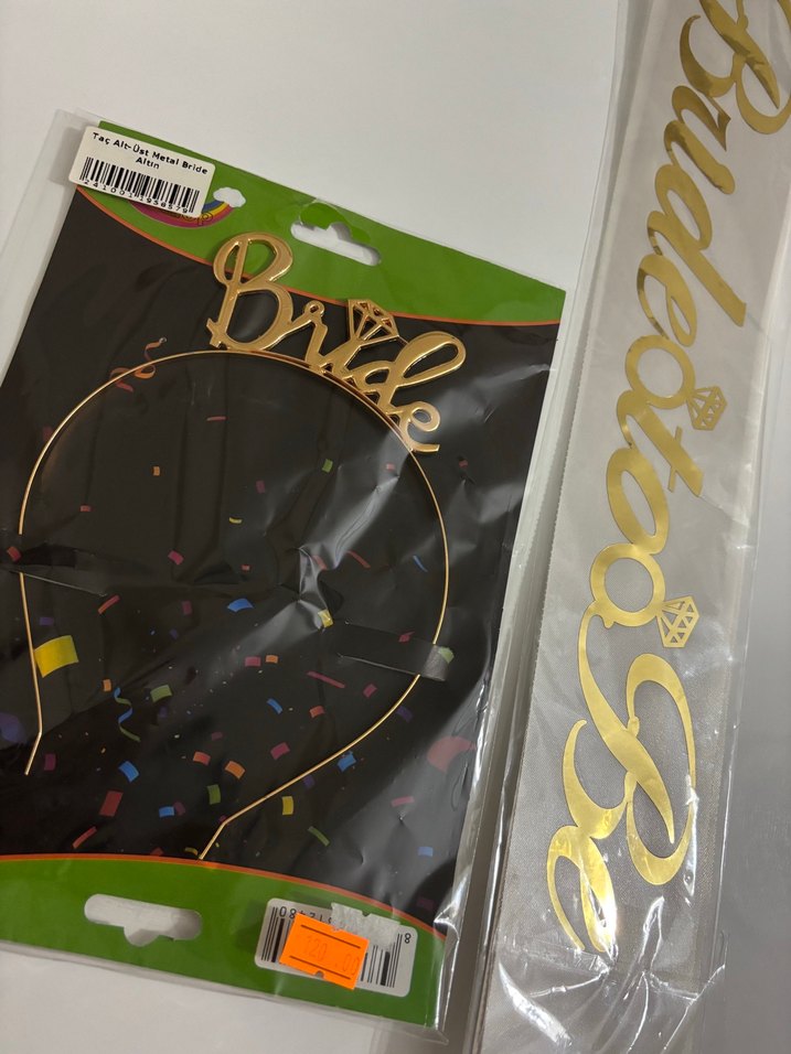 Hiç kullanılmadı - Bride to Be Parti Aksesuarları taç ve kuşa - Görsel 4