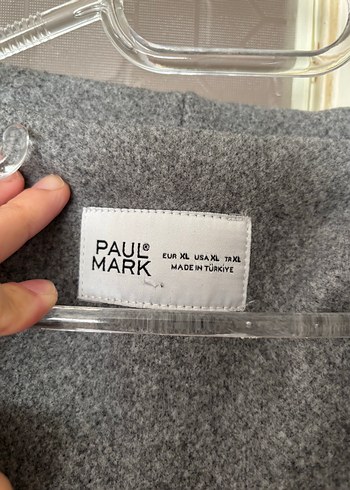 Paulmark Kadın Gri Uzun Kışlık Kaban Xl