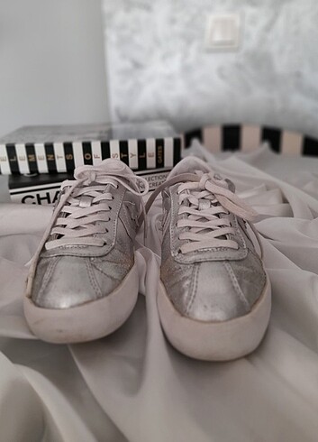 37,5 Beden Orjinal converse gümüş renk spor ayakkabı 
