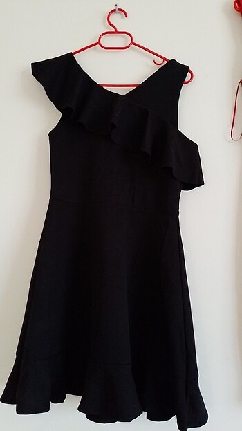 35 Beden siyah Renk Giyim elbise 